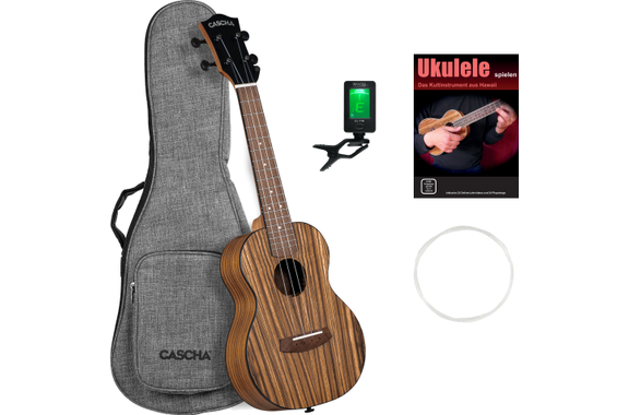 Cascha Ukulélé Concert Zebra Wood Set image 1