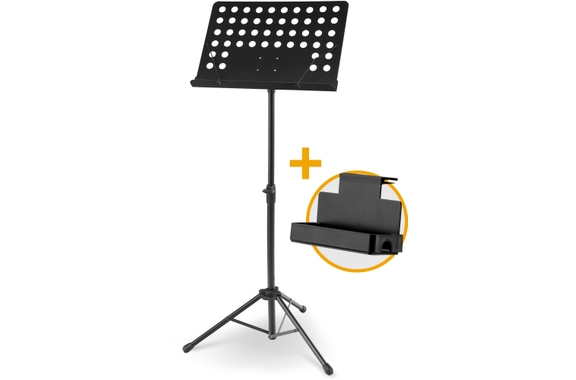 McGrey 11940 Pupitre d'Orchestre en Tôle Perforée avec Jeu de Pinces à Partitions et Boîte de Rangement Incluse image 1
