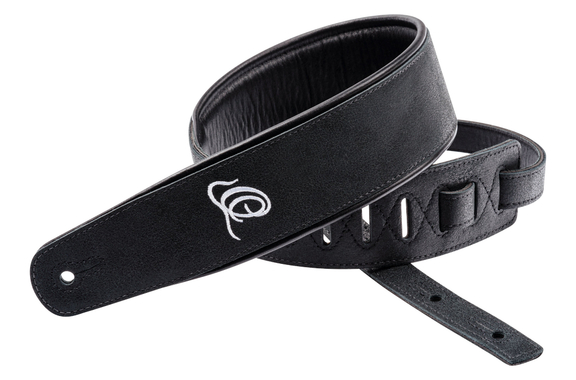 Ortega OSAR-1 Guitar Strap Genuine Leather Black Hole image 1