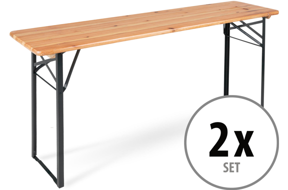 Stagecaptain BBT-180 Hirschgarten Beer Tent Table 177 cm Natural 2x Set image 1