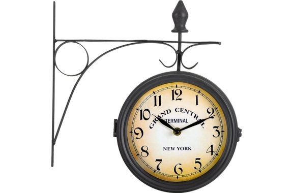 Stagecaptain BHU-3334 BK Orologio da stazione piccolo con supporto da parete nero image 1