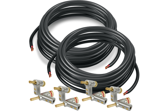 Cable de Altavoz Pronomic con Conectores Banana y Fijación de Expansión 10m Juego de 2 image 1