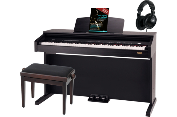 Classic Cantabile DP-210 RH E-Piano Palissander Set incl. Bank, Koptelefoon en School image 1