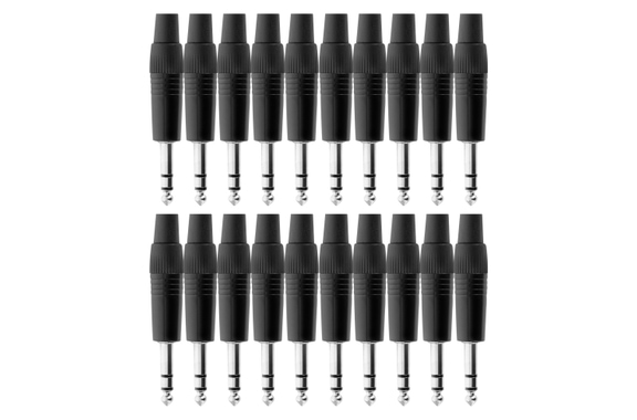 Pronomic JPLUG Black Stereo-Klinkenstecker 20er Pack image 1