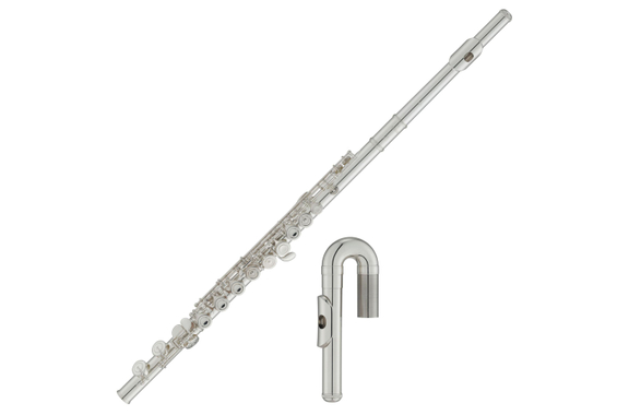 Yamaha YFL-212 Flute Nickel Silver, Silver-Plated incl. U-Headjoint Set image 1