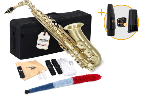 Classic Cantabile Winds AS-450 Brushed Alto Saxophone ESM Set image 1