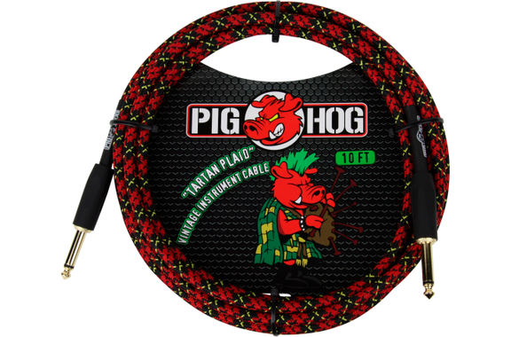 Pig Hog "Tartan Plaid" Instrument Cable 3m image 1