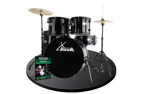 XDrum Rookie 22" Fusion Schlagzeug Komplettset Black inkl. Schule image 1