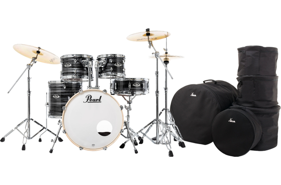 Pearl Export EXX705NBR/C778 Drumkit Graphite Silver Twist Set mit Taschen image 1