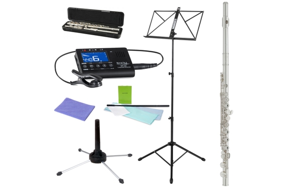 Yamaha YFL-212SL Flûte Traversière Laiton Argentée Embouchure Argent Massif Set image 1