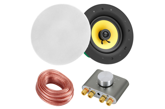 Pronomic CLS-660 WH Altoparlanti da Incasso High-End a 2 Vie in Tessuto 240 Watt Set image 1