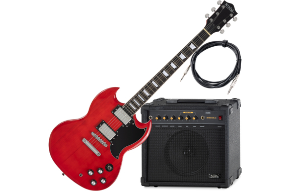 Rocktile Pro S-Red E-Gitarre Heritage Cherry AK30A Set image 1