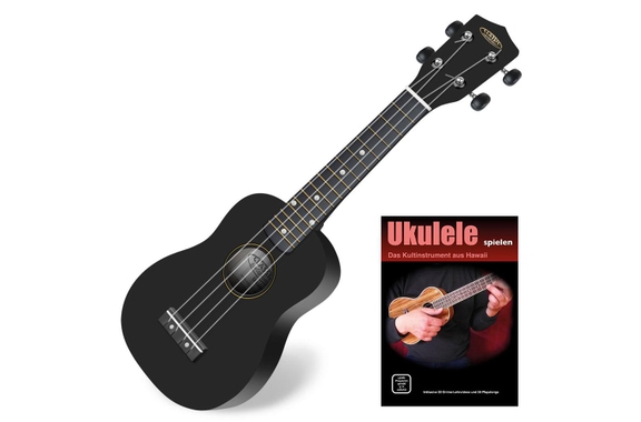 Classic Cantabile US-100 BK Ukulélé Soprano Noir Ensemble incl. Livret image 1