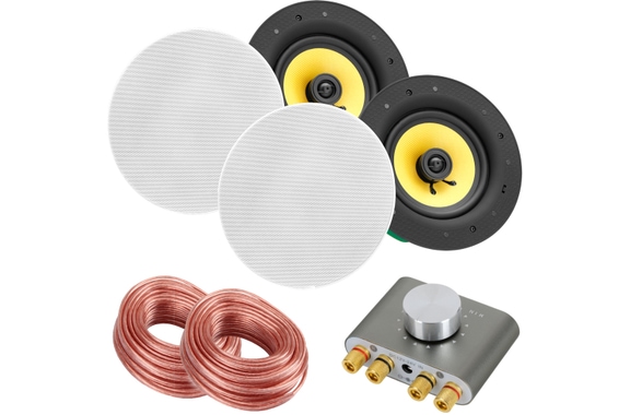 Pronomic CLS-880 WH 2-Wege High-End Gewebe Einbaulautsprecher 320 Watt mit Bluetooth Set image 1