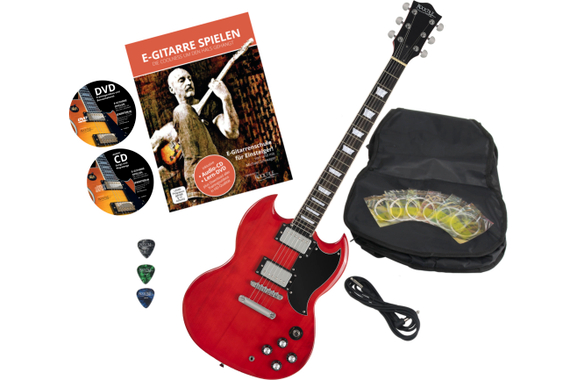 Rocktile Pro S-Red E-Gitarre Heritage Cherry Set mit Zubehör image 1