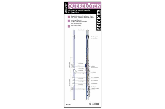 Schott Querflöten-Spicker - Grifftabelle image 1