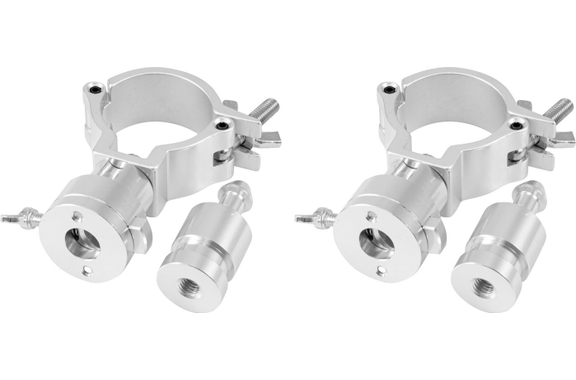 Eurolite TPZ-1 Morsetto con Spinotto TV Argento Set da 2 image 1
