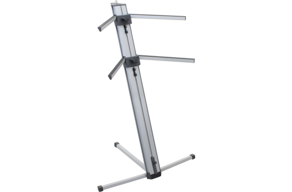 Classic Cantabile KS-100 Dubbele Keyboardstandaard Zilver - Retour (Staat: Zeer Goed) image 1