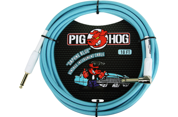Pig Hog "Daphne Blue" Instrumentenkabel 3m Winkel image 1