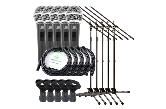 Pronomic DM-58 Microphone Vocal avec Interrupteur Set de Démarrage 5 pièces incl. 5x Pied + Pince + Câble image 1