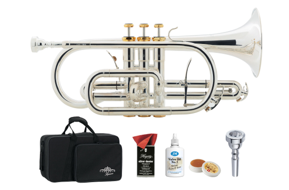 Lechgold Premium CR-18S Bb Cornet Silver-Plated Deluxe Set image 1