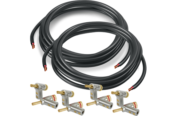 Cable de Altavoz Pronomic con Conectores Banana y Fijación de Expansión 5m Juego de 2 image 1