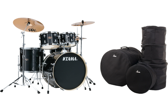 Tama IP52H6W-HBK Imperialstar Drumkit Hairline Black Set incl. Gig Bags image 1