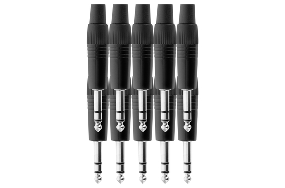 Pronomic JPLUG Black Stereo-Klinkenstekker 10-pack image 1