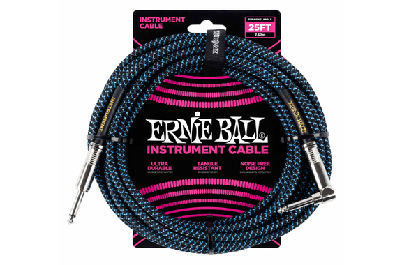 Ernie Ball 6060 Instrumentenkabel 7,62 m Schwarz/Blau image 1