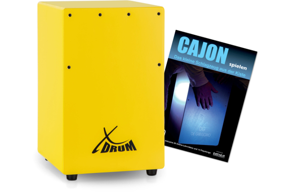 XDrum KC-37G Cajón Infantil Amarillo Set con Escuela image 1