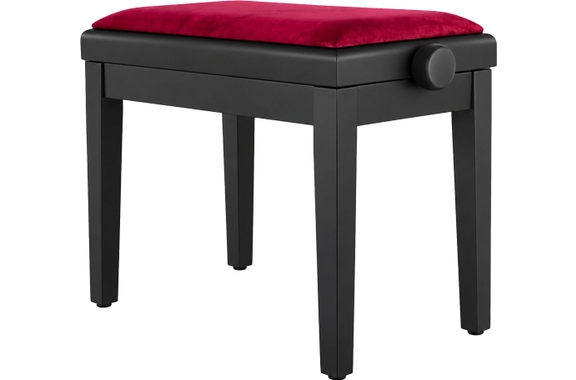 Classic Cantabile Banc De Piano Modèle A Noir Mat Velours Rouge image 1