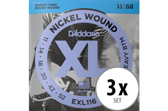 D'Addario EXL116 Medium Top/Heavy Bottom 3x Set image 1