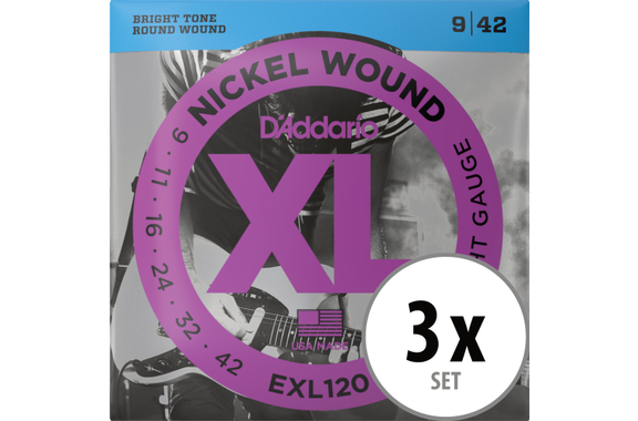 D'Addario EXL120 Super Light 3x Set image 1