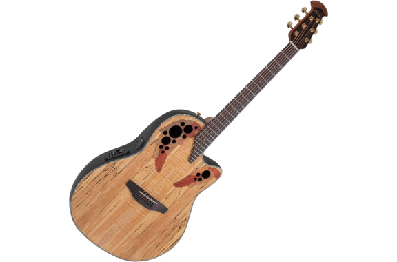 Ovation Celebrity Elite Plus CE44P Mid-Depth Cutaway Natural Spalted Maple image 1