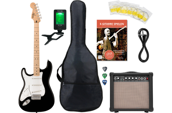 Squier Sonic Stratocaster LH Black Starter Set image 1