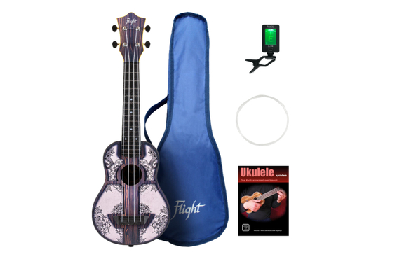 Flight TUS40 Mandala Wood Travel Sopran Ukulele Set image 1