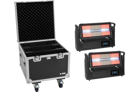 Eurolite Set 2x LED IP Mega PIX Strobe 714 Swing + Flightcase image 1