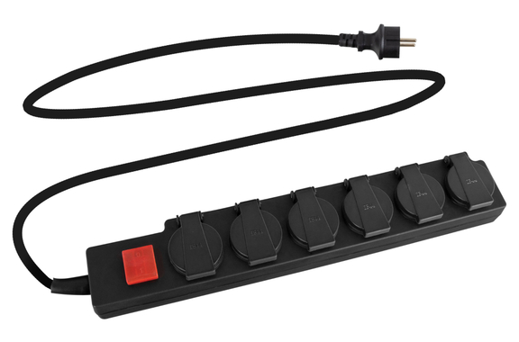 Stagecaptain OPSS-6 BK Multiprise Extérieure 6 Prises Avec Interrupteur IP44 image 1
