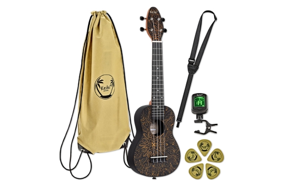 Ortega K2SS-OKC Keiki Superscale Ukulele Pack Orange Kaleidoscope image 1