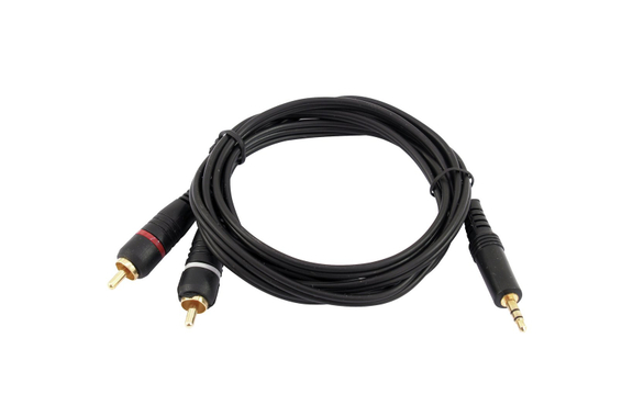 Omnitronic Adapter Cable Jack/2xRCA 3m Black image 1