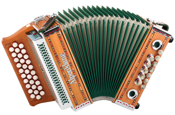 Harmonica Alpenklang "Mini" 3 rangs, B-Es-As massif en cerisier image 1