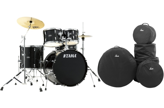 Tama ST52H5-BNS Stagestar Drumkit Black Night Sparkle Taschen Set image 1