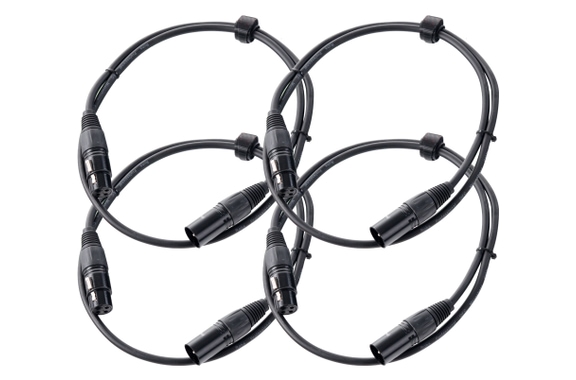 Pronomic Stage XFXM-1 Cable De Micrófono XLR 1 m Negro Set De 4 image 1