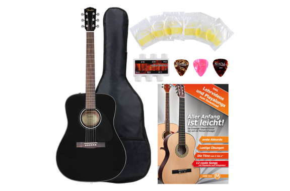 Fender CD-60 Dreadnought V3 DS Black Starter Set image 1