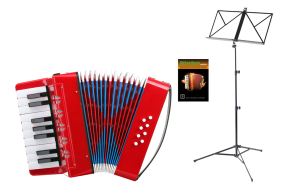 Classic Cantabile Bambino Kinder-Akkordeon Set, Rood, 8 Bassen image 1