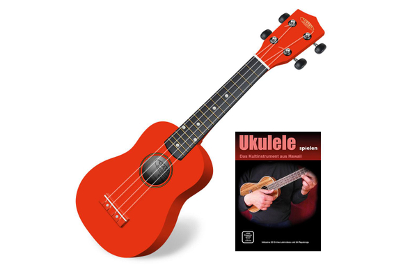 Classic Cantabile US-100 RD Ukulélé Soprano Rouge Set incl. Cahier D'apprentissage image 1