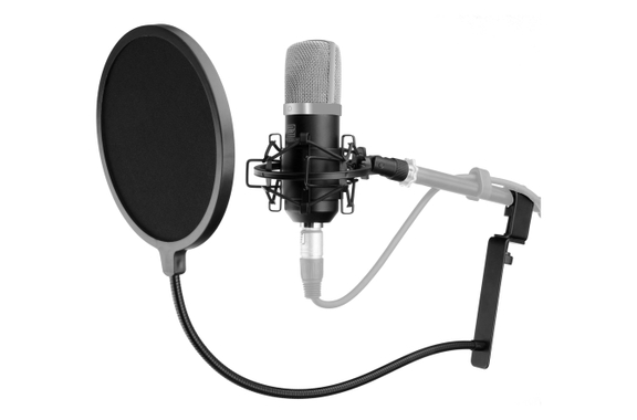 Set Microfono a Condensatore a Grande Membrana Pronomic CM-22 con Protezione Pop image 1