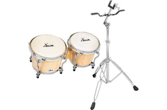 Set XDrum Bongos Pro Natur incl. Soporte image 1