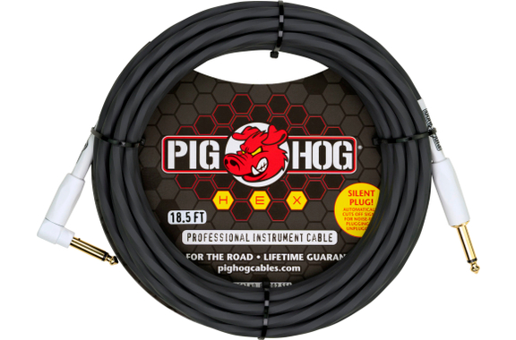 Pig Hog Hex Series Silent Kabel 5,6m Winkel Grey image 1