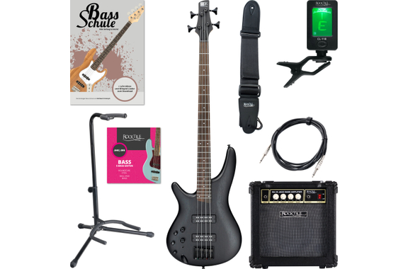 Ibanez SR300EBL-WK E-Bass Weathered Black Starer Set image 1